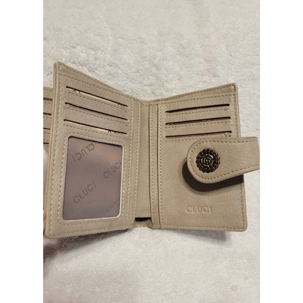 CLUCI Women's Leather Multi Card Wallet Credit Card Holder Small Zipper Pocket